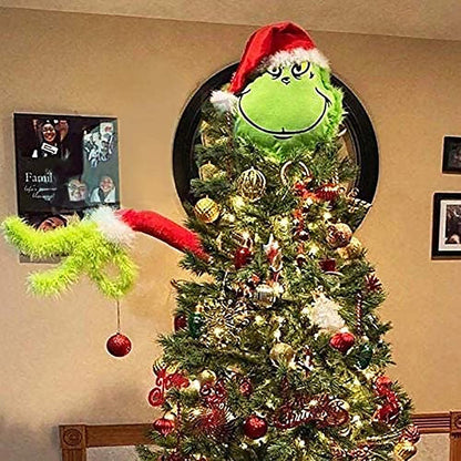 Christmas Decorations Elf Body Christmas Tree Decorations, Elf Leg and Arms Head for Christmas Tree, Stole Christmas Elf Stuffed Leg Christmas Tree Topper Decorations (Elf Head)
