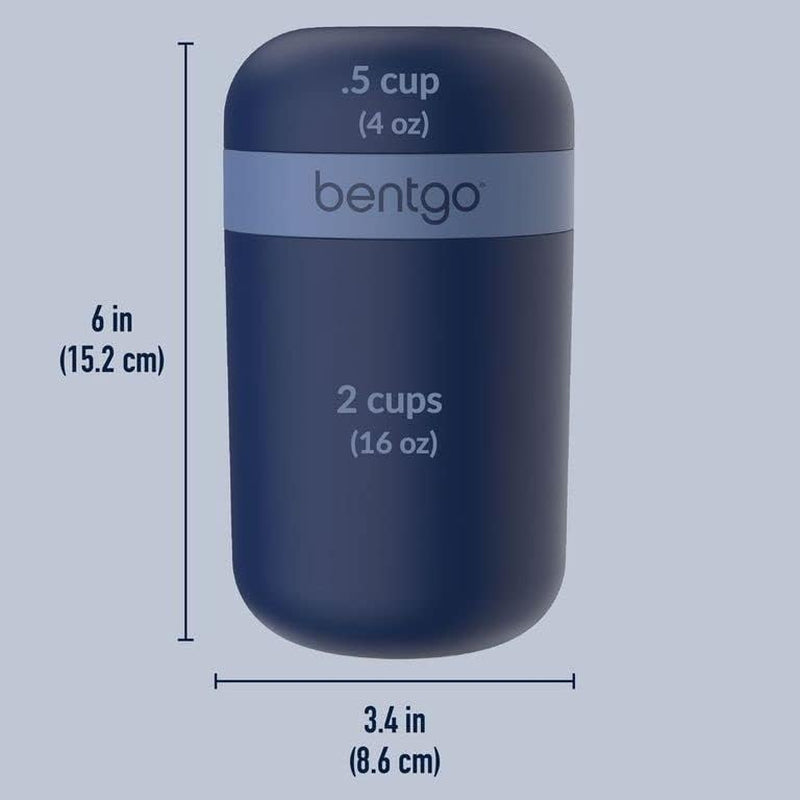 Snack Cup - Reusable Snack Container with Leak-Proof Design, Toppings Compartment, and Dual-Sealing Lid, Portable & Lightweight for Work, Travel, Gym - Dishwasher Safe (Navy)