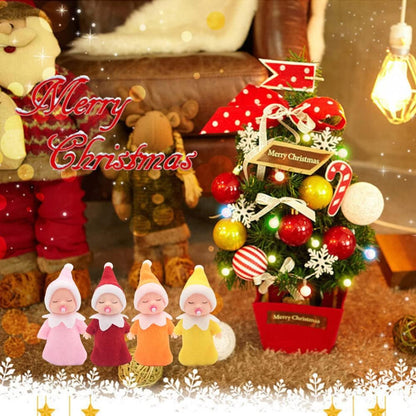 Sleeping Elf Doll with Pacifier | Christmas Miniature Elf Doll Toys | New Year Holiday Decoration Party Gift (Green)