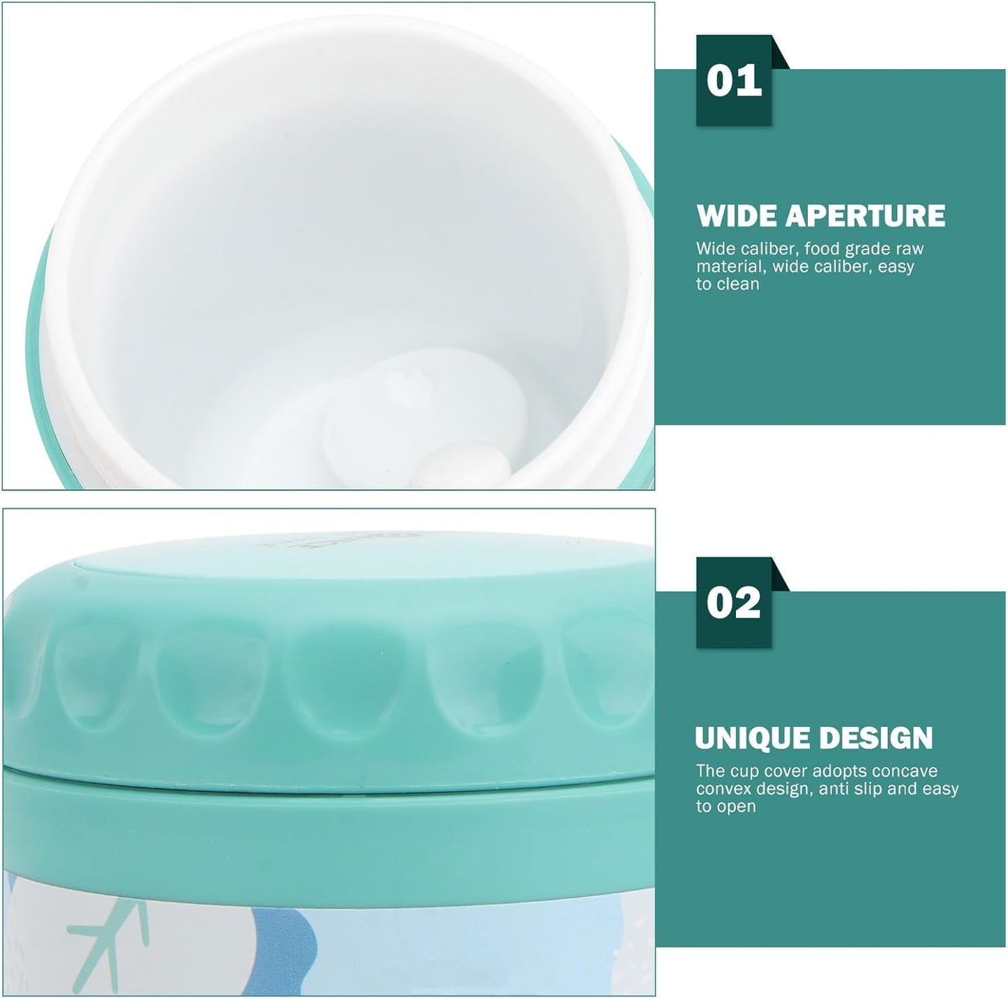 Insulated Soup Portable Breakfast Cup Leak Proof Travel Food Container with Vacuum Thermal Design and Spoon 4.33 X 3.54 Inches