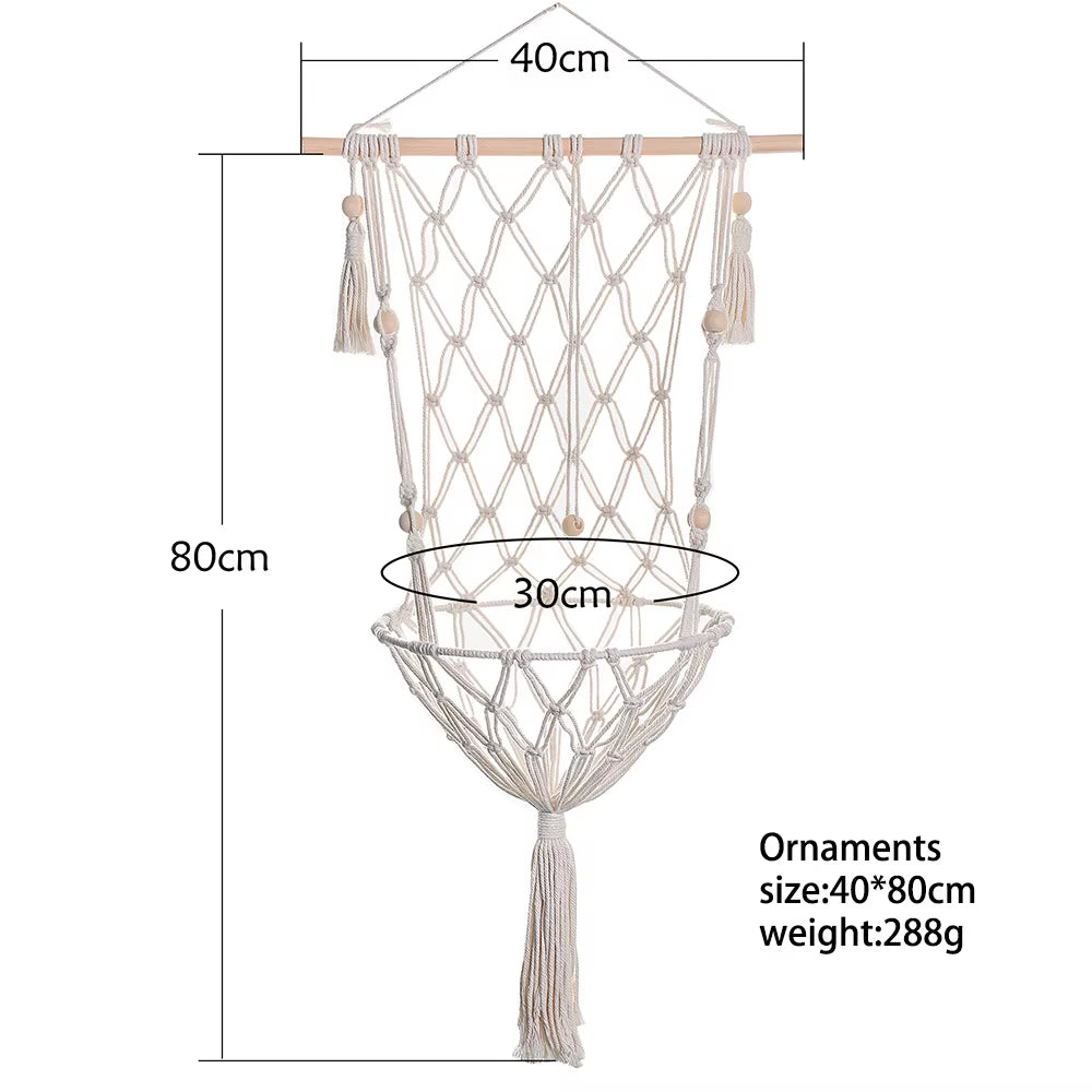 Pet Cat Hammock Swing Bed- Bohemian Handwoven Tapestry Cotton Macrame for Home Bedroom Decoration Wall Hanging without Mat