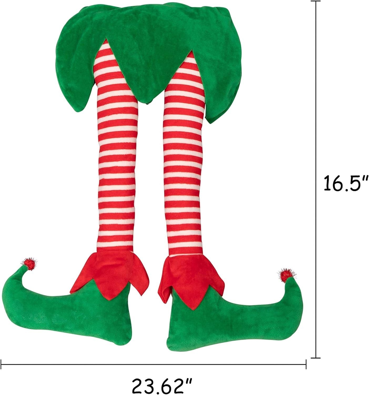 23” Christmas Elf Stuffed Legs Stuck Tree Topper Decorations -Xmas Holiday In...