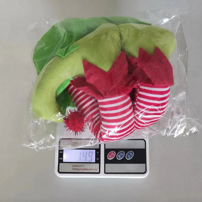 14” Christmas Elf Stuffed Legs Stuck Tree Topper Decorations -Xmas Holiday Indoor Outdoor Decor Party Ornaments and Decorations