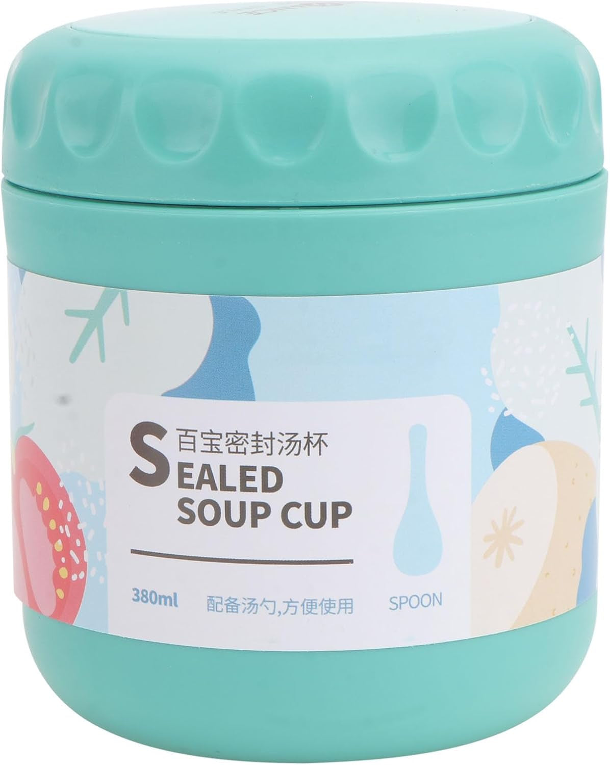 Insulated Soup Portable Breakfast Cup Leak Proof Travel Food Container with Vacuum Thermal Design and Spoon 4.33 X 3.54 Inches
