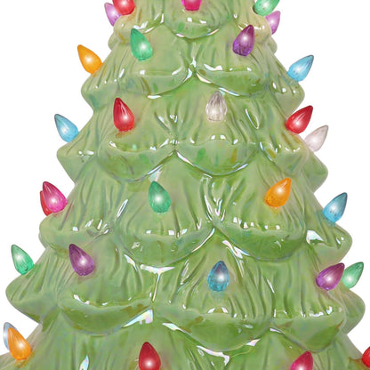 Ceramic Christmas Tree - Tabletop Christmas Tree with Lights - (15.5" Large Pear