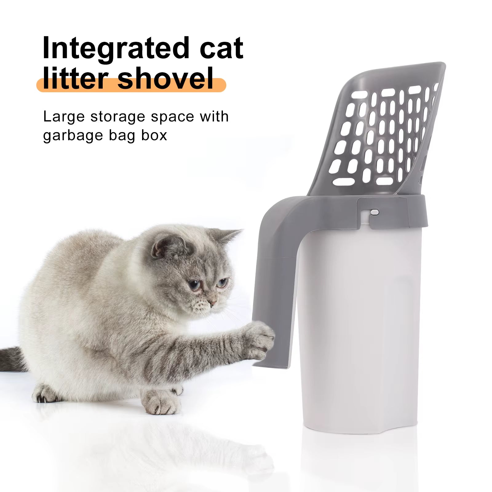 One Piece Cat Litter Scoop Set- Pet Toilet Pick Up Detachable and Portable Installation