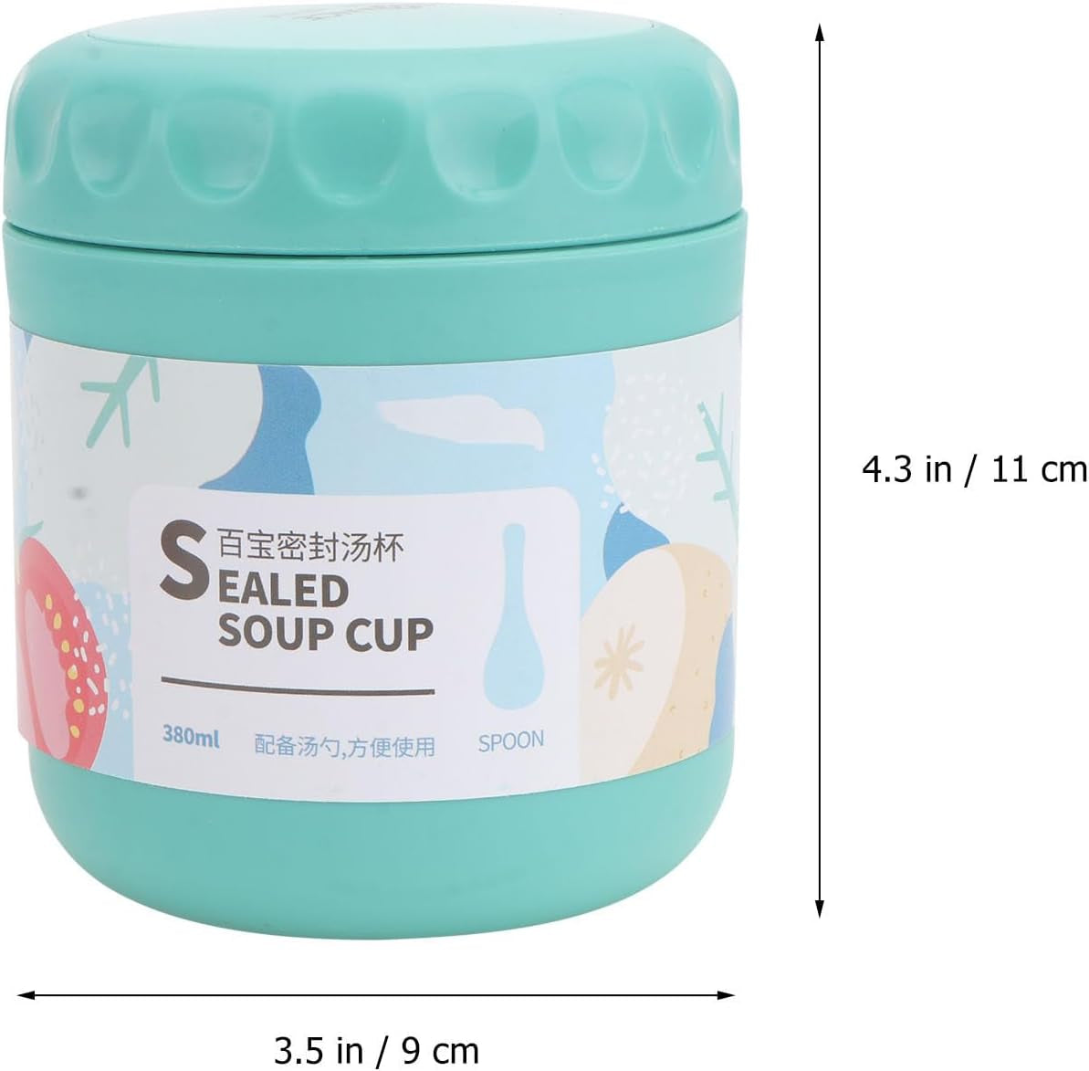 Insulated Soup Portable Breakfast Cup Leak Proof Travel Food Container with Vacuum Thermal Design and Spoon 4.33 X 3.54 Inches