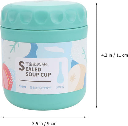 Insulated Soup Portable Breakfast Cup Leak Proof Travel Food Container with Vacuum Thermal Design and Spoon 4.33 X 3.54 Inches