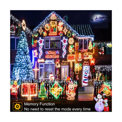 Christmas Lights Outdoor Icicle Lights 400LED 32.8FT 8 Modes, Connectable Cur...
