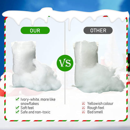7 Oz Fake Snow 200 G per Bag Artificial Fake Cotton Christmas White Cloud Faux Fluffy Snow Indoor Soft for Winter Christmas Tree Mantle Village Nativity Scene