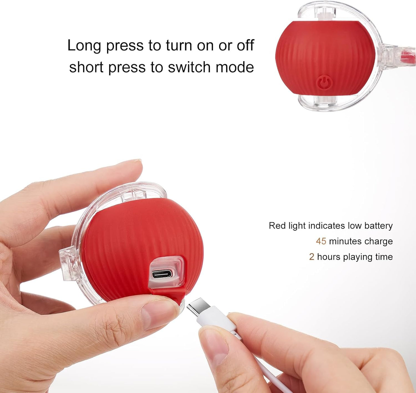 Interactive Dog Cat Toy Ball- Upgraded Rechargable Smart Automatic Rolling Pet Ball with Tail- Fast Moving Toy for Bored Indoor Kitty Puppy